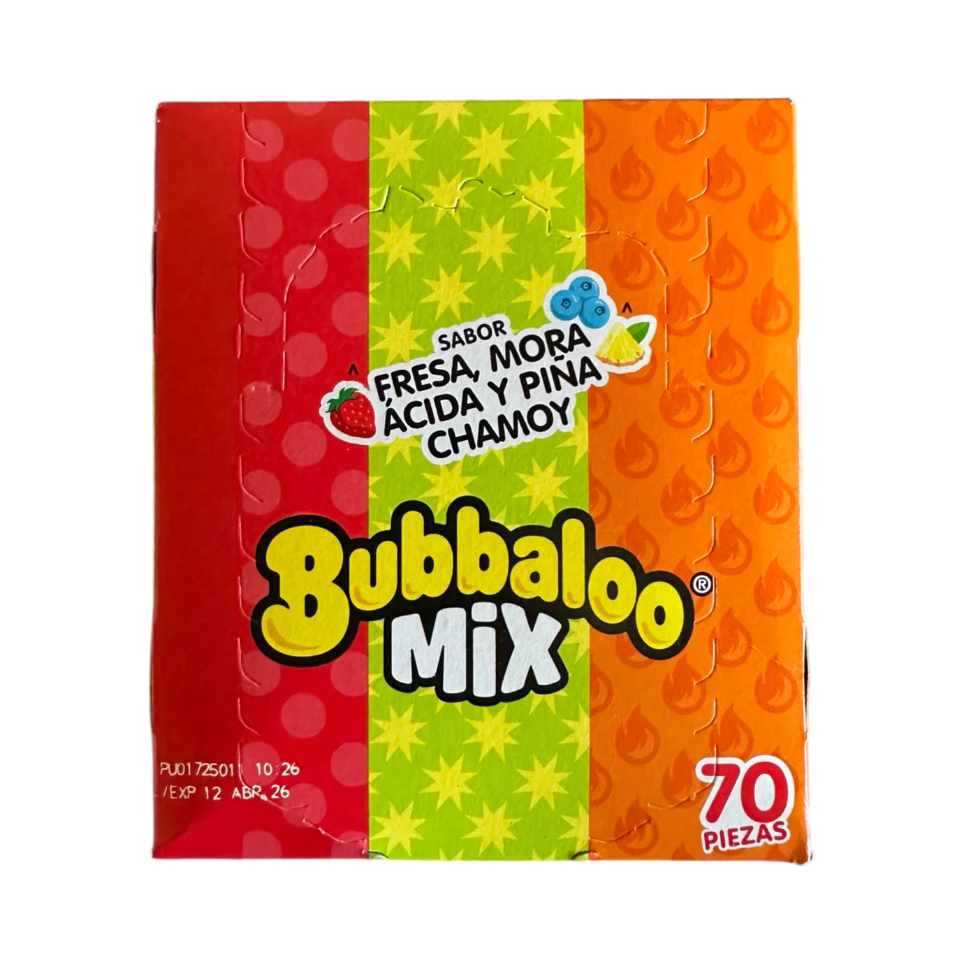Mitoteland — Bubbaloo by Adams — Juicy, chewy, and filled with nostalgia. Try Strawberry, Sour Blueberry, or Chamoy Pineapple.