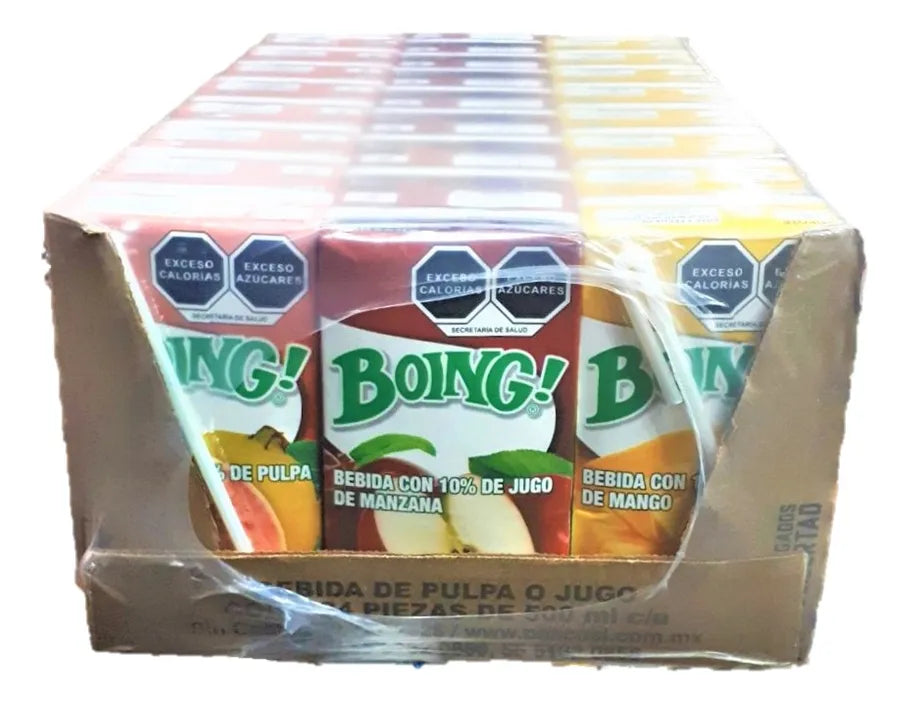 Mitoteland — Boing Juice 24-Pack— sweet Mexican Mango, Grape, Orange or Peach juice. Fruity and classic refreshing.