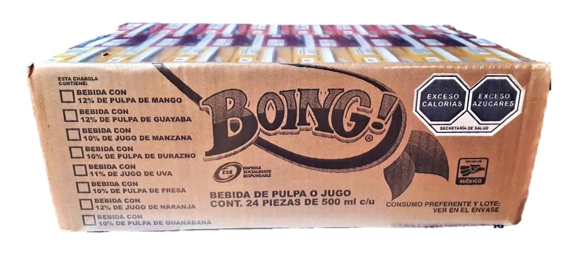 Mitoteland — Boing Juice 24-Pack— sweet Mexican Mango, Grape, Orange or Peach juice. Fruity and classic refreshing.