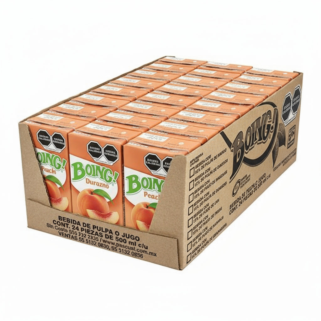 Mitoteland — Boing Juice 24-Pack— sweet Mexican Peach juice. Fruity and classic refreshing.