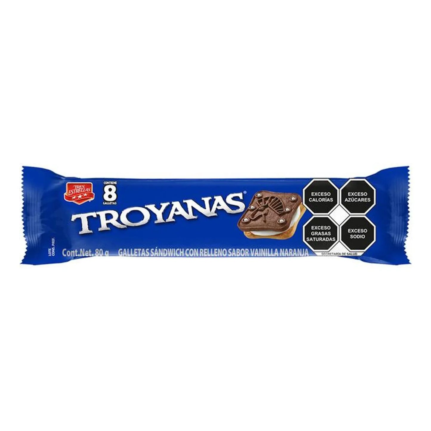 Mitoteland — Troyanas Vanilla & Cookies Tres Estrellas — Soft Mexican sandwich cookies with a mix of flavours. Variety in every bite.