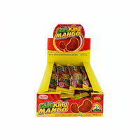 Mitoteland — Paleta GomiKing Mango Lollipop by Dulces Karla — Sweet and tangy mango lollipops with a gummy center. Available in single or 24-pack.