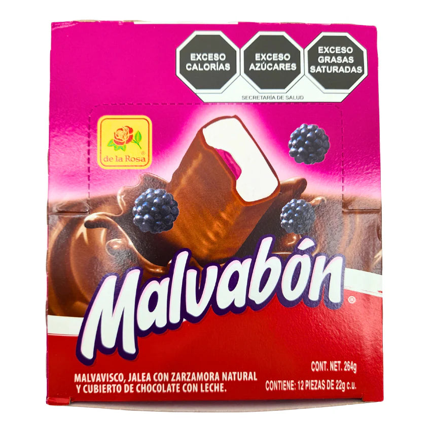 Mitoteland — De la Rosa Malvabón — Soft, fruity Mexican marshmallow treats in a convenient 12-pack. Choose from Strawberry, Blackberry, or Pineapple flavors.