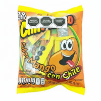 Mitoteland — ChilPicoso by Dulces del Periquito — Fruity spicy Mexican candy in Mango, Chamoy, Tamarind, and Watermelon. Available in 20-pack (400g).