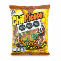 Mitoteland — ChilPicoso by Dulces del Periquito — Fruity spicy Mexican candy in Mango, Chamoy, Tamarind, and Watermelon. Available in 20-pack (400g).