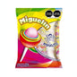 Mitoteland — Miguelín Lollipop by Dulces Miguelito — Spicy multi-flavour Mexican lollipop with chewy bubblegum center. Available as single 22g piece or 25-pack 550g bag.