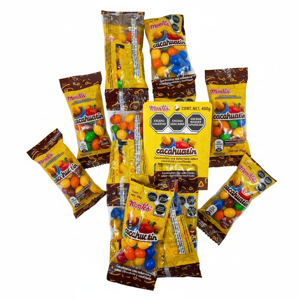 Mitoteland — Montes Cacahuatin 10-Pack — Crunchy, sweet, and nutty Mexican candied chocolate-coated peanuts.