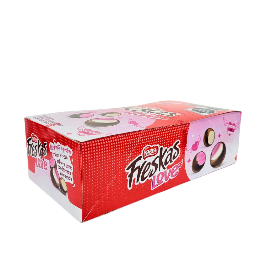 Mitoteland — Freskas 9-Pack Box by Nestlé — Crunchy, chocolatey Mexican candies available in Juégatela and Love editions. Sweet, colorful, and full of nostalgia.