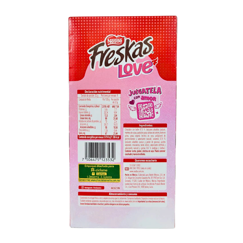 Mitoteland — Freskas 9-Pack Box by Nestlé — Crunchy, chocolatey Mexican candies available in Juégatela and Love editions. Sweet, colorful, and full of nostalgia.