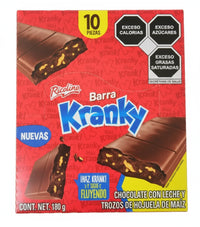 Mitoteland — Ricolino Kranky Chocolate Bars — Crunchy corn flakes covered in creamy milk chocolate. A classic Mexican treat in a convenient 10-pack box.