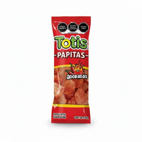 Mitoteland — Totis Papitas-Chips by Fritos Totis — Mexican crispy papas fritas available in Adobadas, Hot Chili, and Salsa Picante. Single 90g bags packed with flavour.